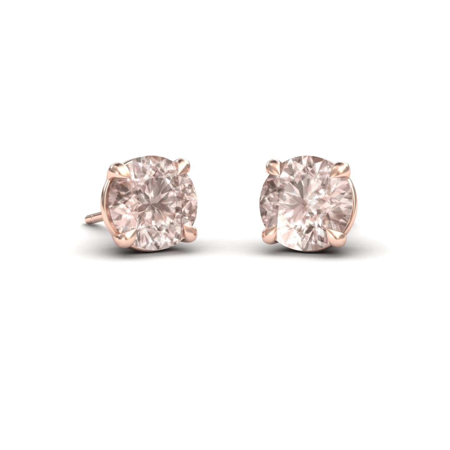 Morganite Stud Earrings - Gauri