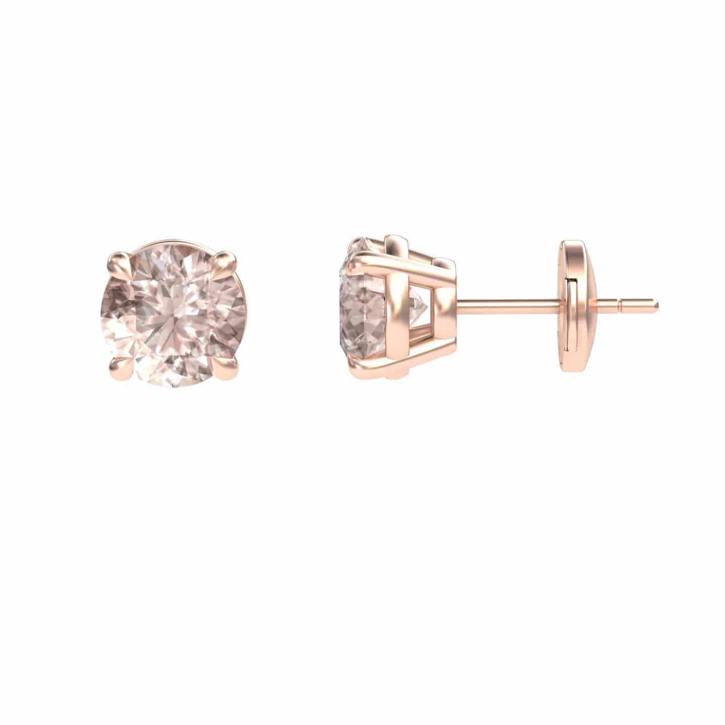 Morganite Stud Earrings - Gauri
