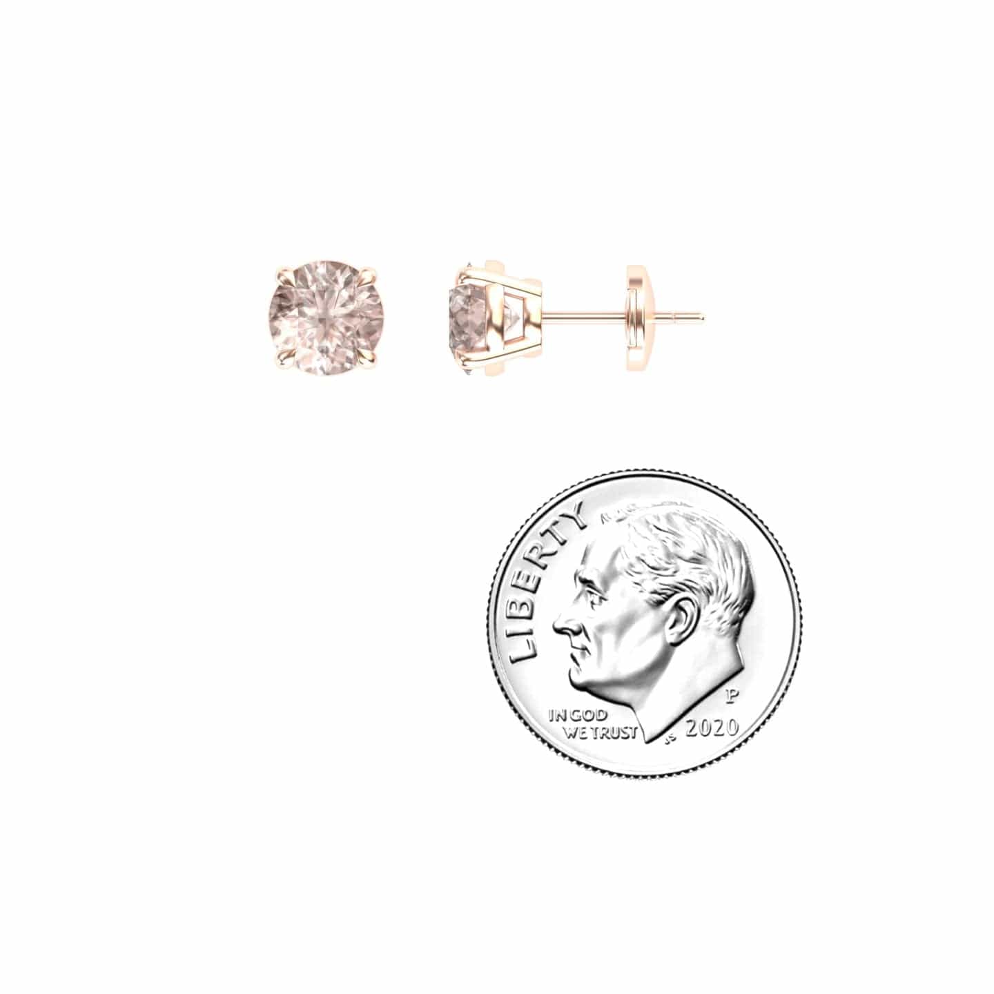 Morganite Stud Earrings - Gauri