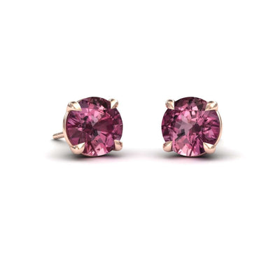 Pink Tourmaline Stud Earrings
