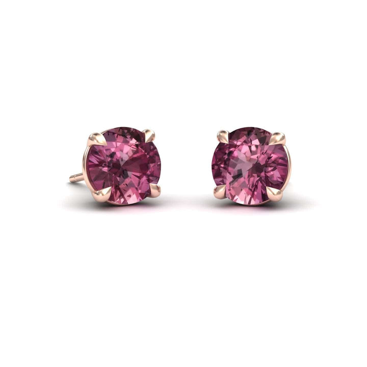 Pink Tourmaline Stud Earrings - Gauri