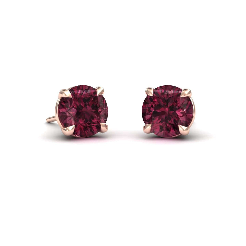 Rhodolite Garnet Stud Earrings - Gauri