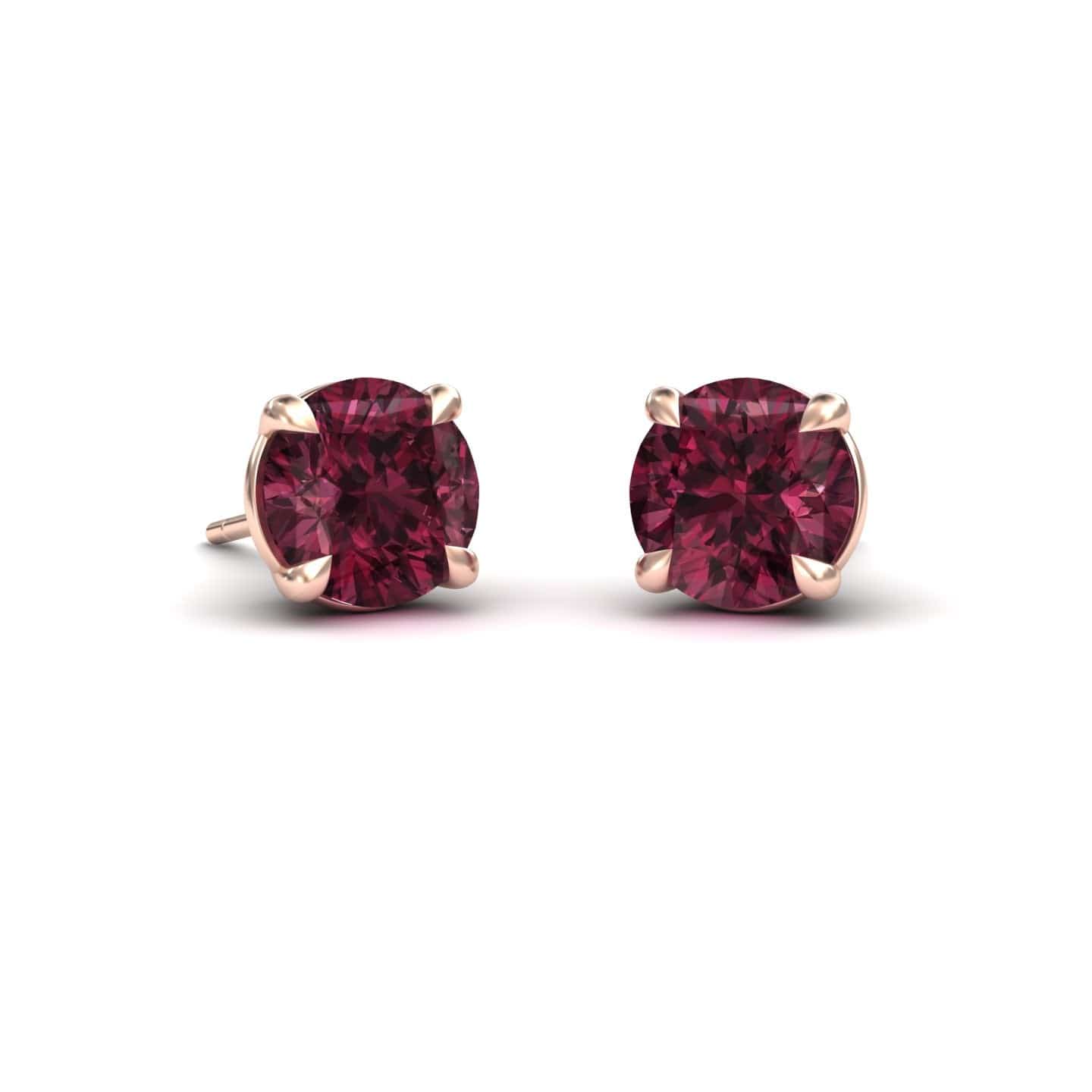 Rhodolite Garnet Stud Earrings - Gauri