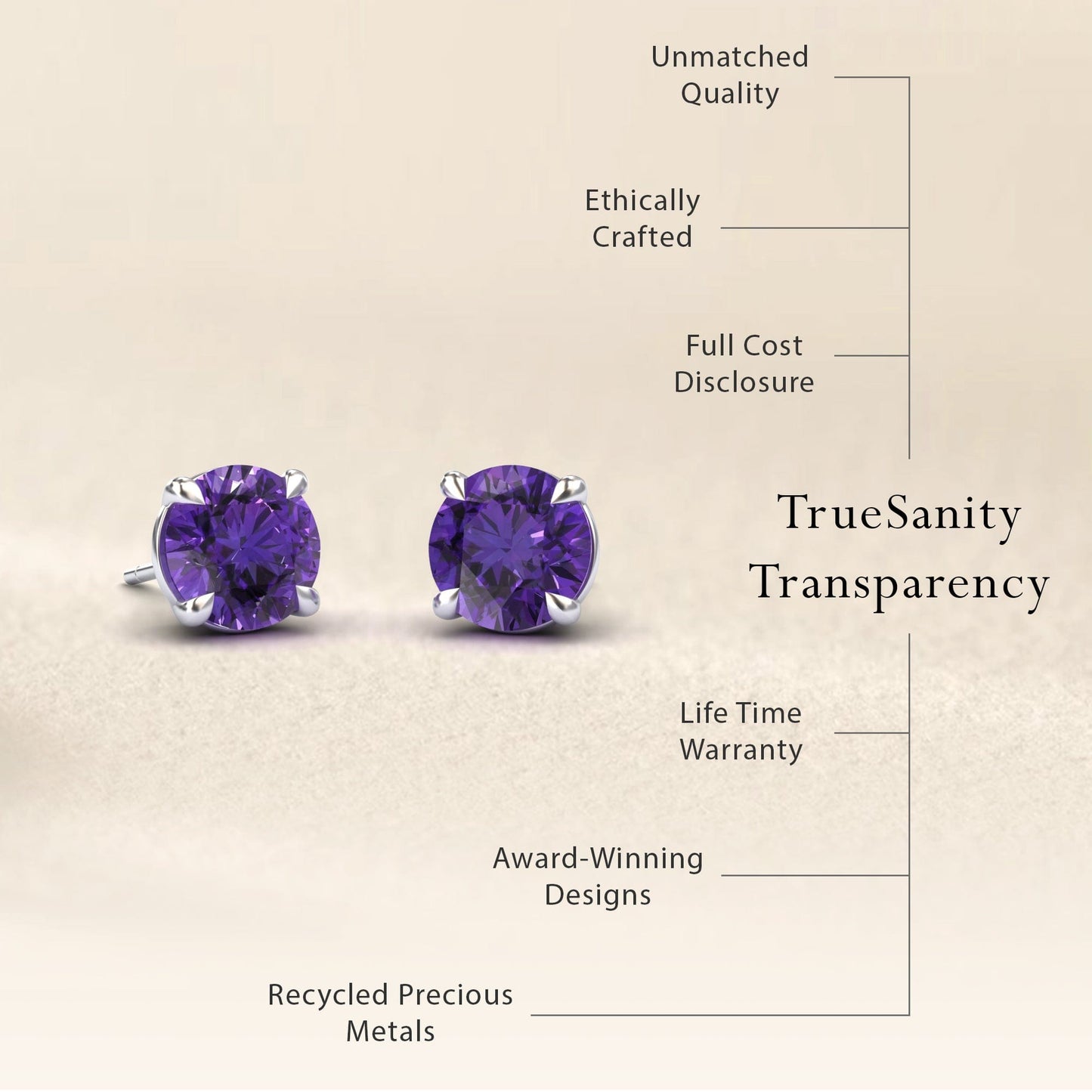 Amethyst Stud Earrings - Gauri