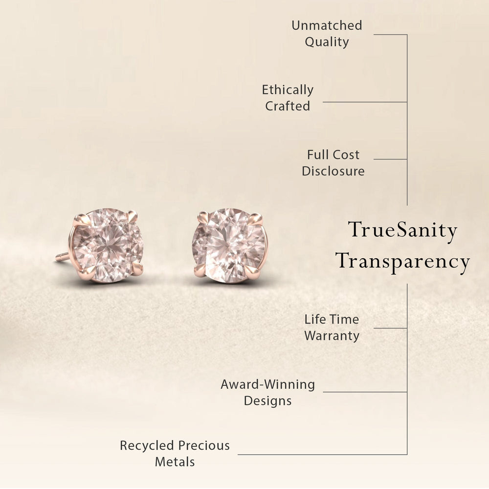 Morganite Stud Earrings - Gauri