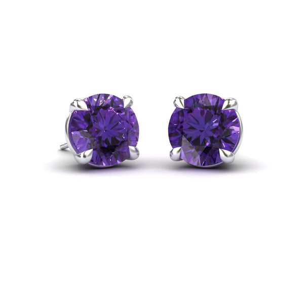 Amethyst Stud Earrings - Helena