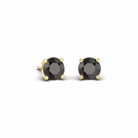 Black Diamond Stud Earrings - Helena