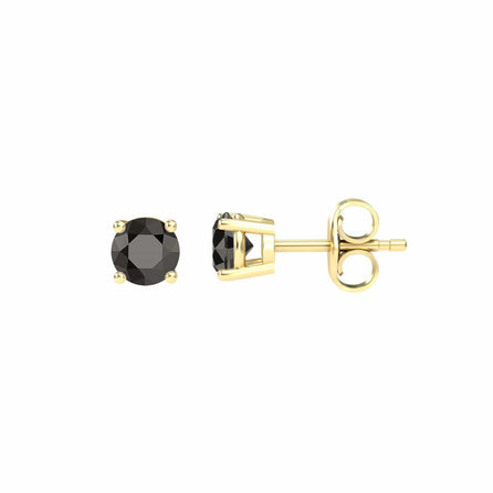 Black Diamond Stud Earrings - Helena