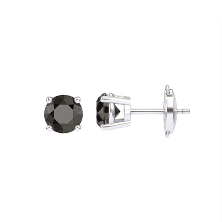 Black Diamond Stud Earrings - Helena