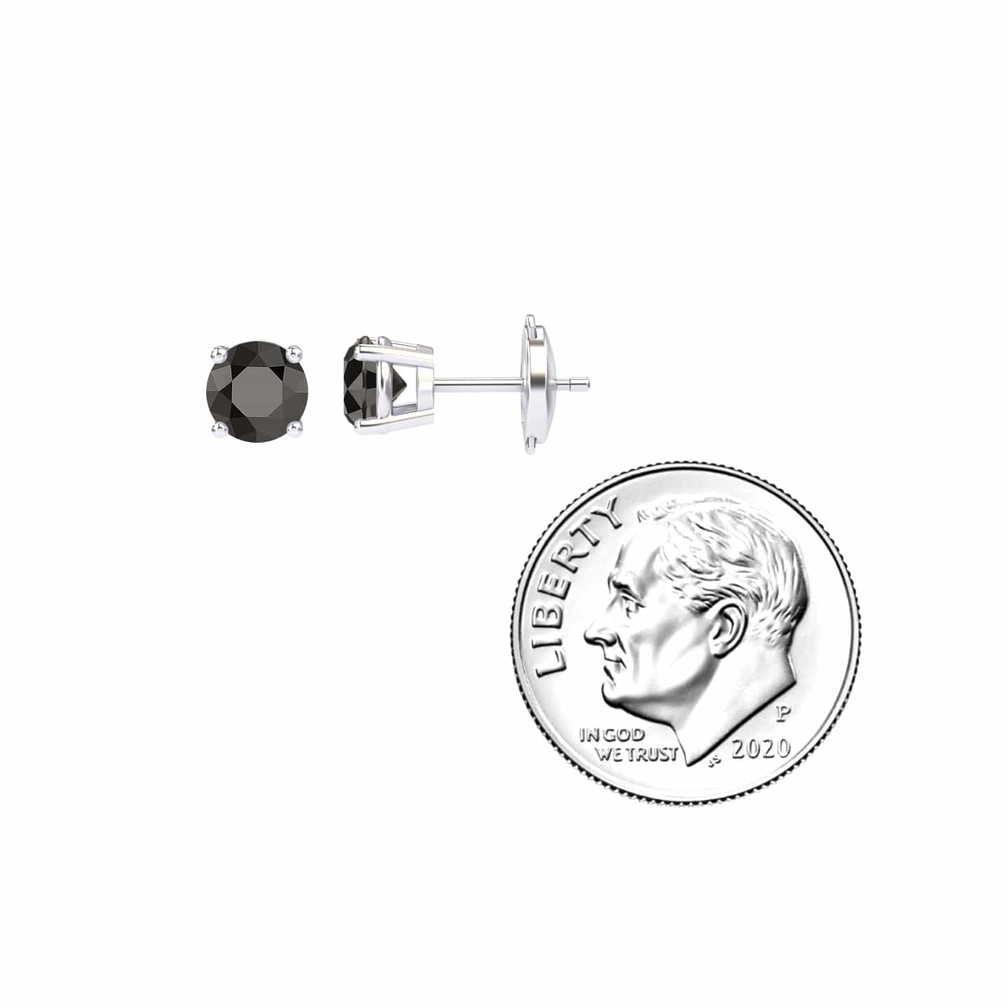 Black Diamond 1Ct Stud Earrings - Helena