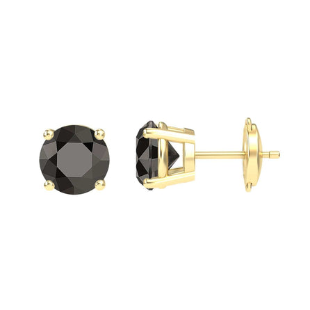 Black Diamond Stud Earrings - Helena