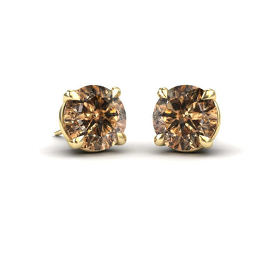 Brown Diamond Stud Earrings