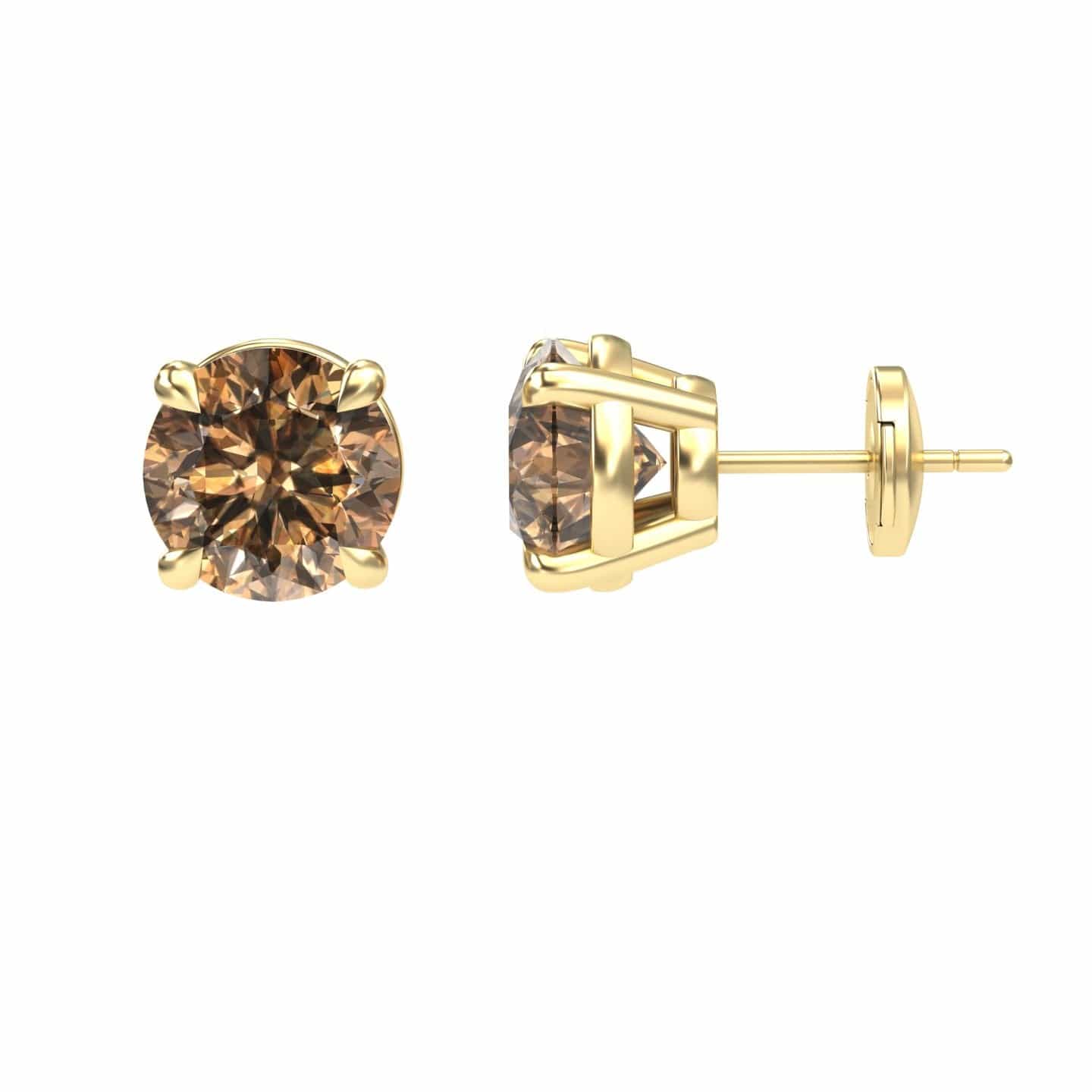 Brown Diamond Stud Earrings - Helena