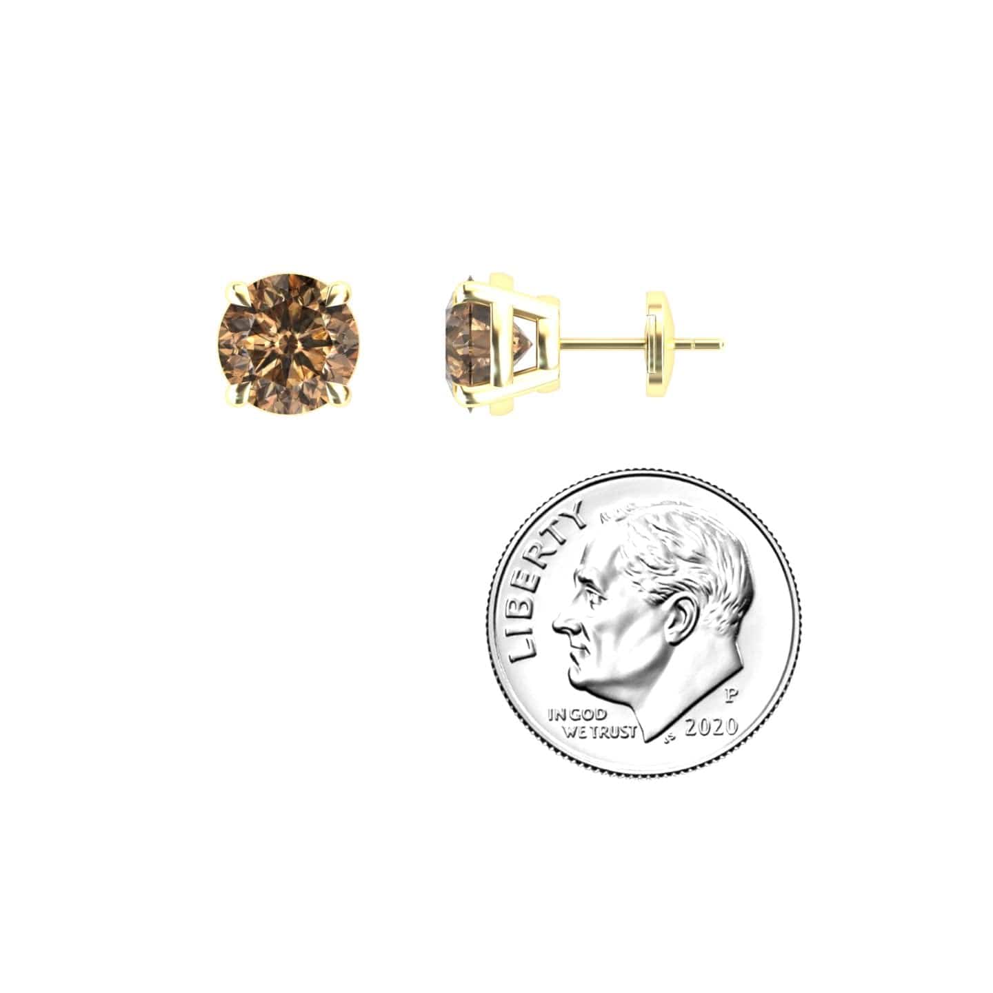Brown Diamond Stud Earrings - Helena