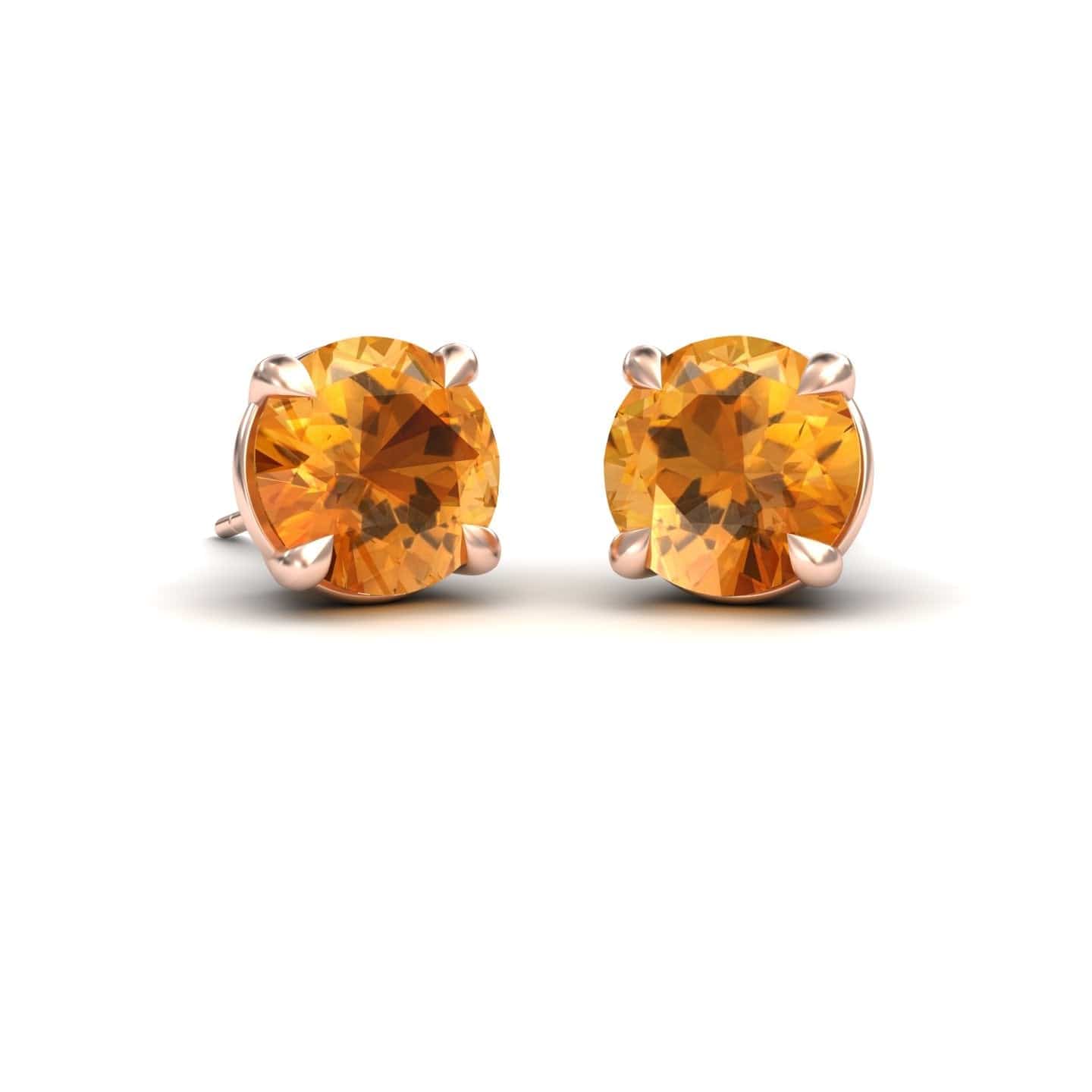 Citrine Stud Earrings - Helena