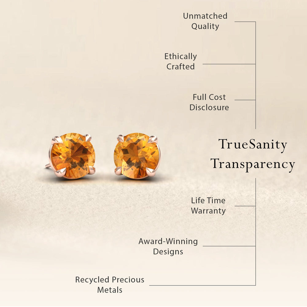Citrine Stud Earrings - Helena