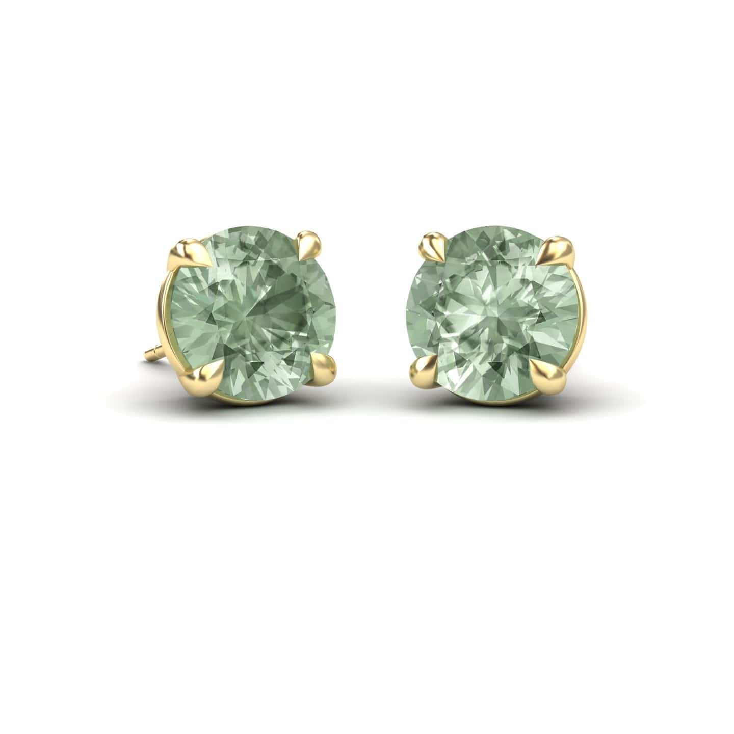 Green Amethyst Stud Earrings - Helena