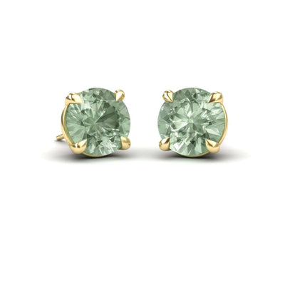 Green Amethyst Stud Earrings