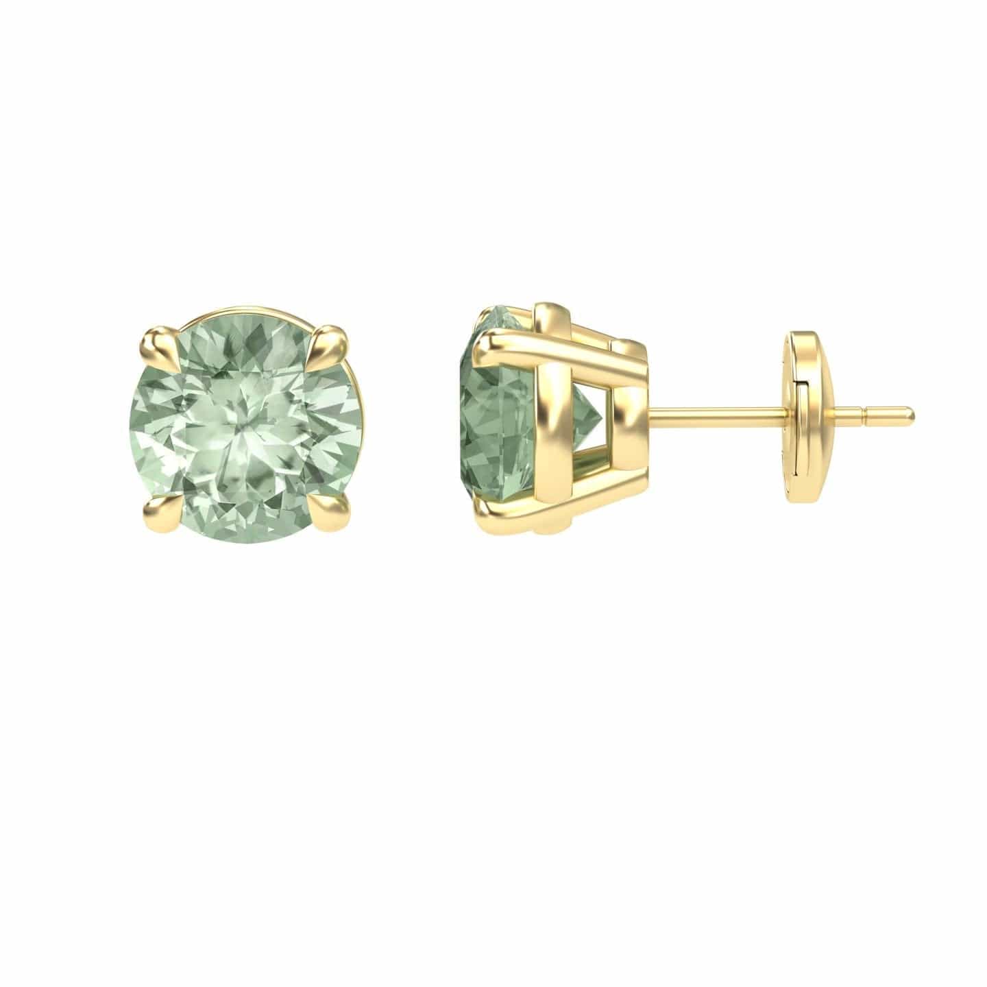 Green Amethyst Stud Earrings - Helena