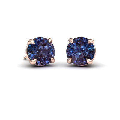 Lab Grown Alexandrite Stud Earrings
