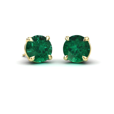 Lab Grown Emerald Stud Earrings
