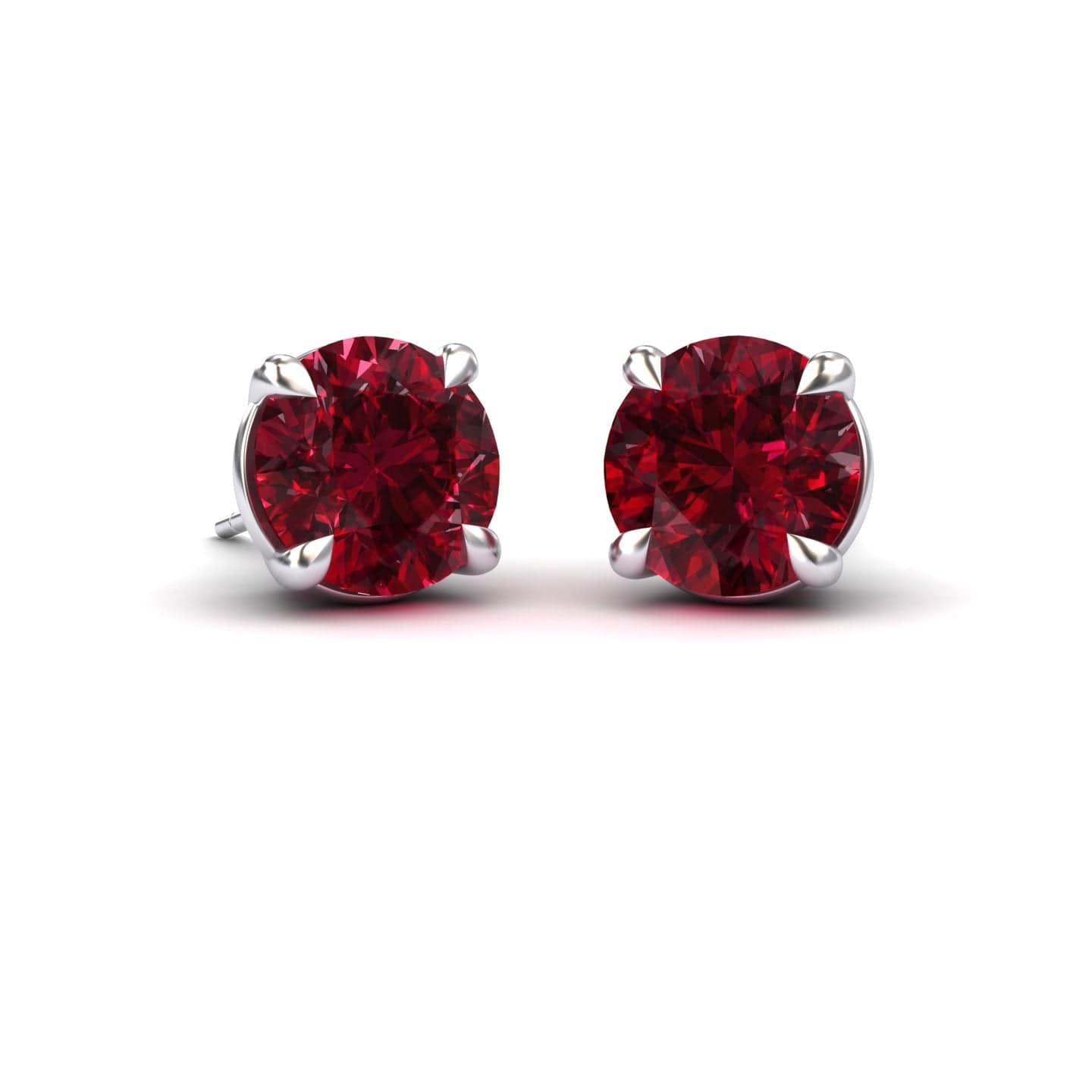 Lab Grown Ruby Stud Earrings - Helena
