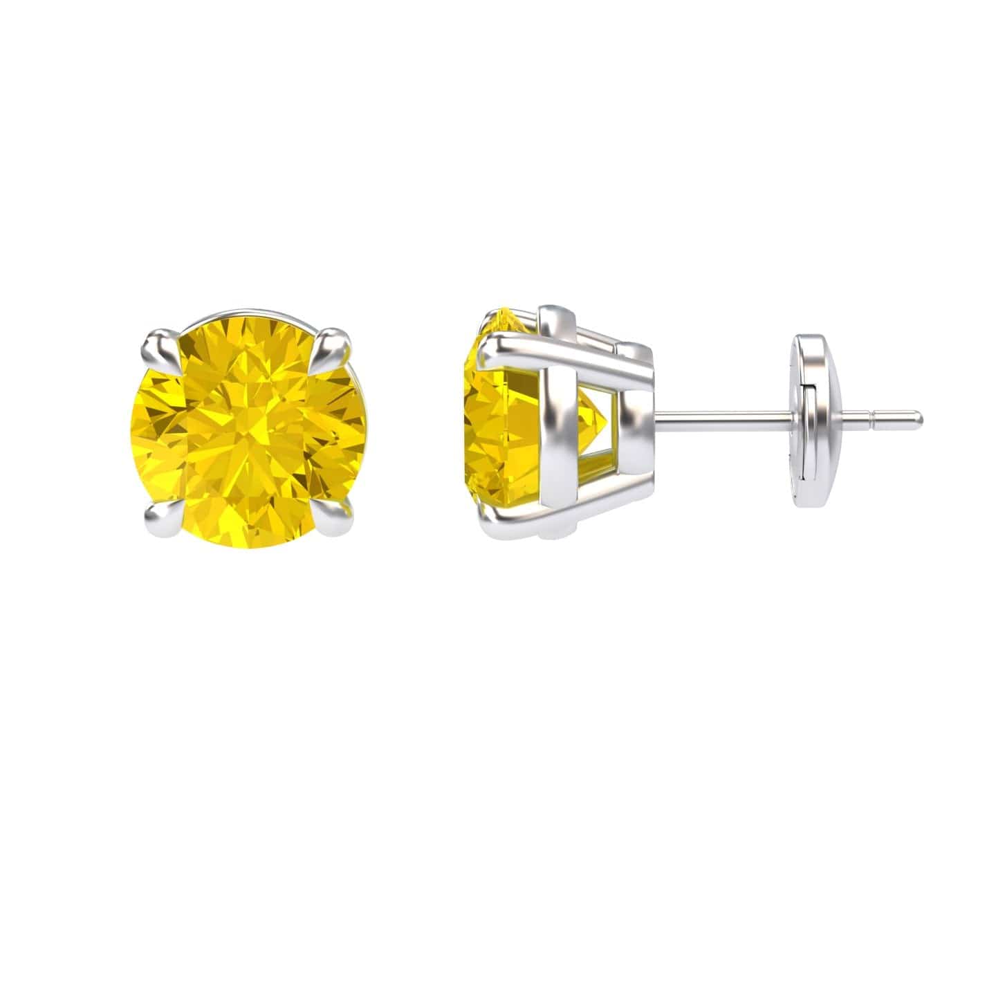 Lab Grown Yellow Sapphire Stud Earrings - Helena