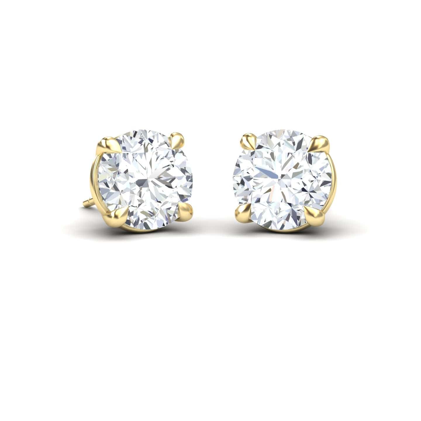 White Moissanite Stud Earrings - Helena