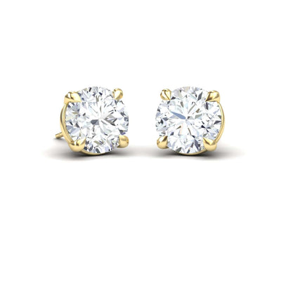 White Moissanite Stud Earrings