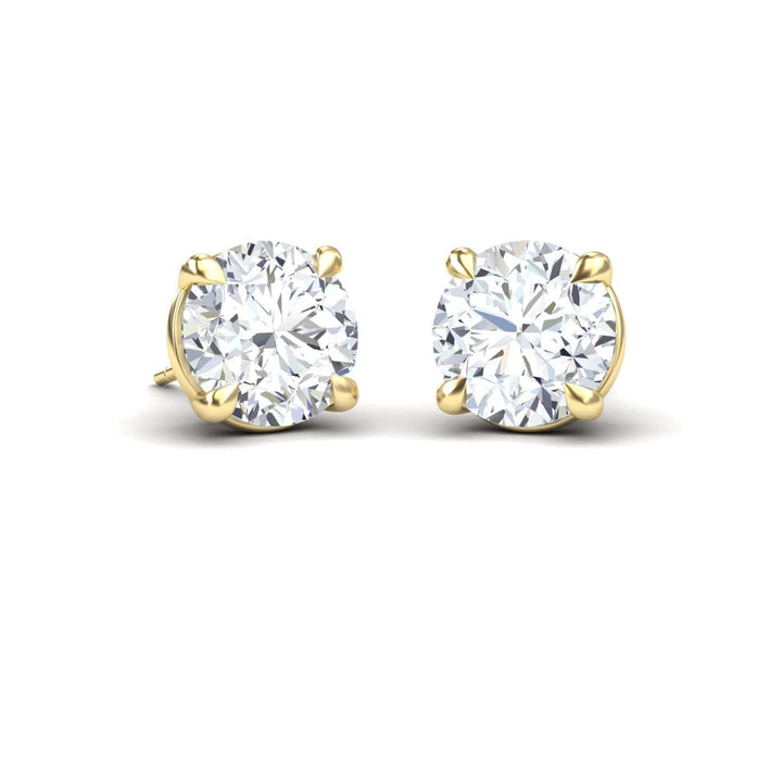 White Moissanite Stud Earrings - Helena