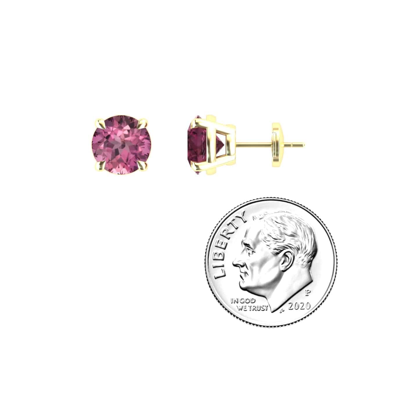 Pink Tourmaline Stud Earrings - Helena
