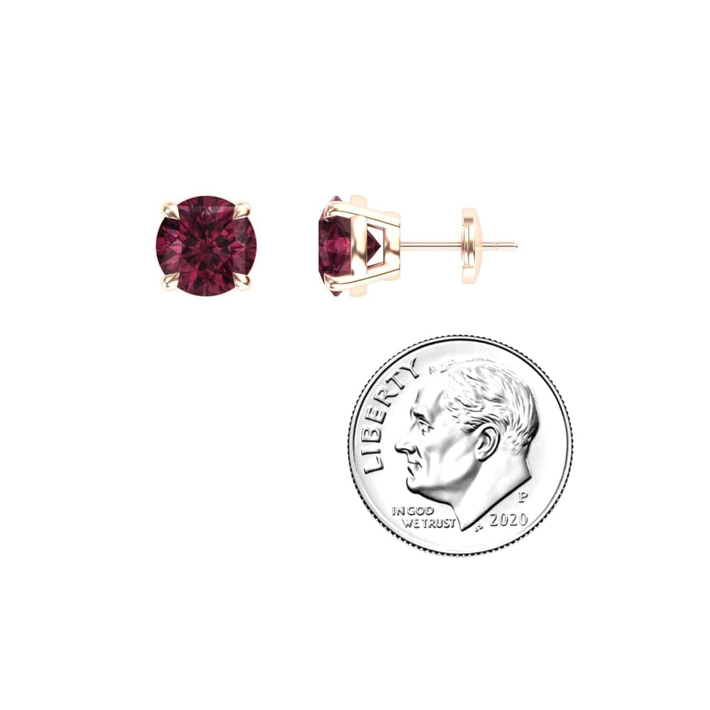 Rhodolite Garnet Stud Earrings - Helena