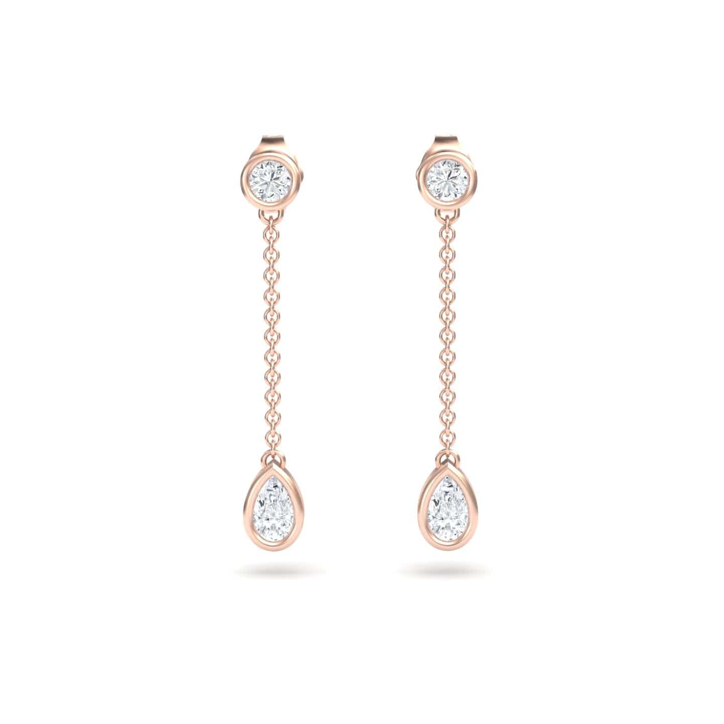 White Diamond Drop Earrings - Lexi