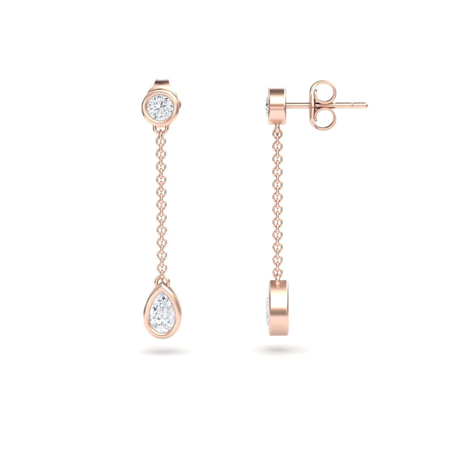 White Diamond Drop Earrings - Lexi