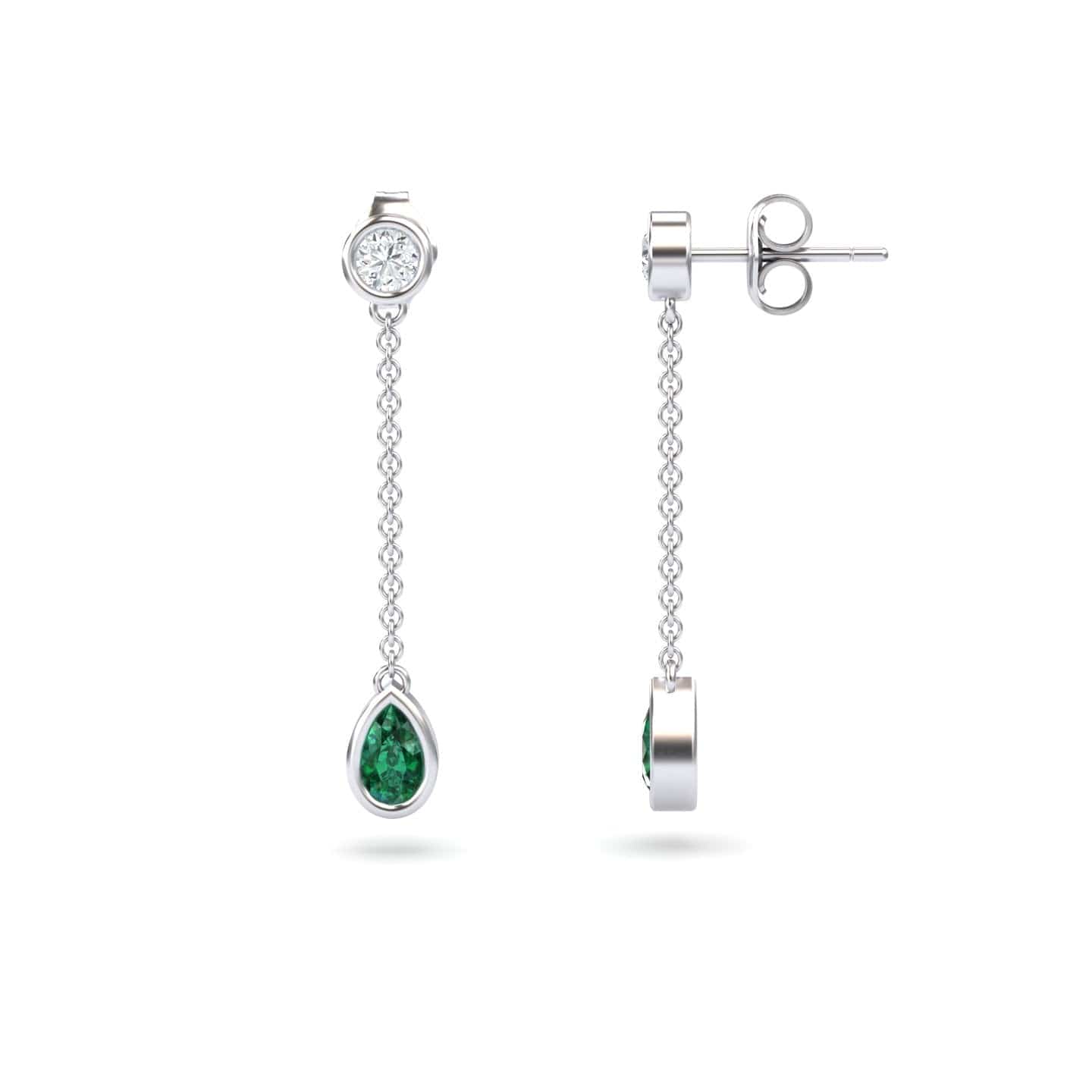 Emerald & Diamond Drop Earrings - Lexi
