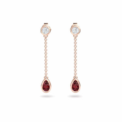 Ruby & Diamond Drop Earrings