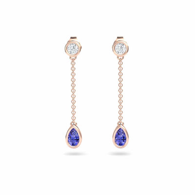 Tanzanite & Diamond Drop Earrings