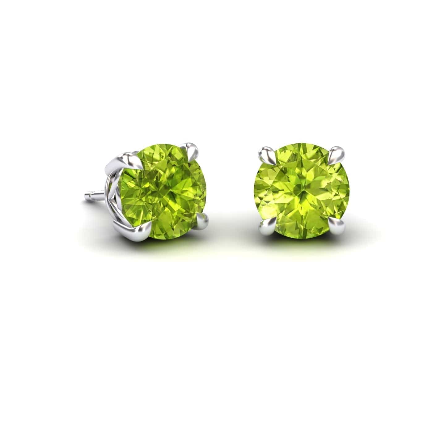 Peridot Solitaire Stud Earrings - Lucy
