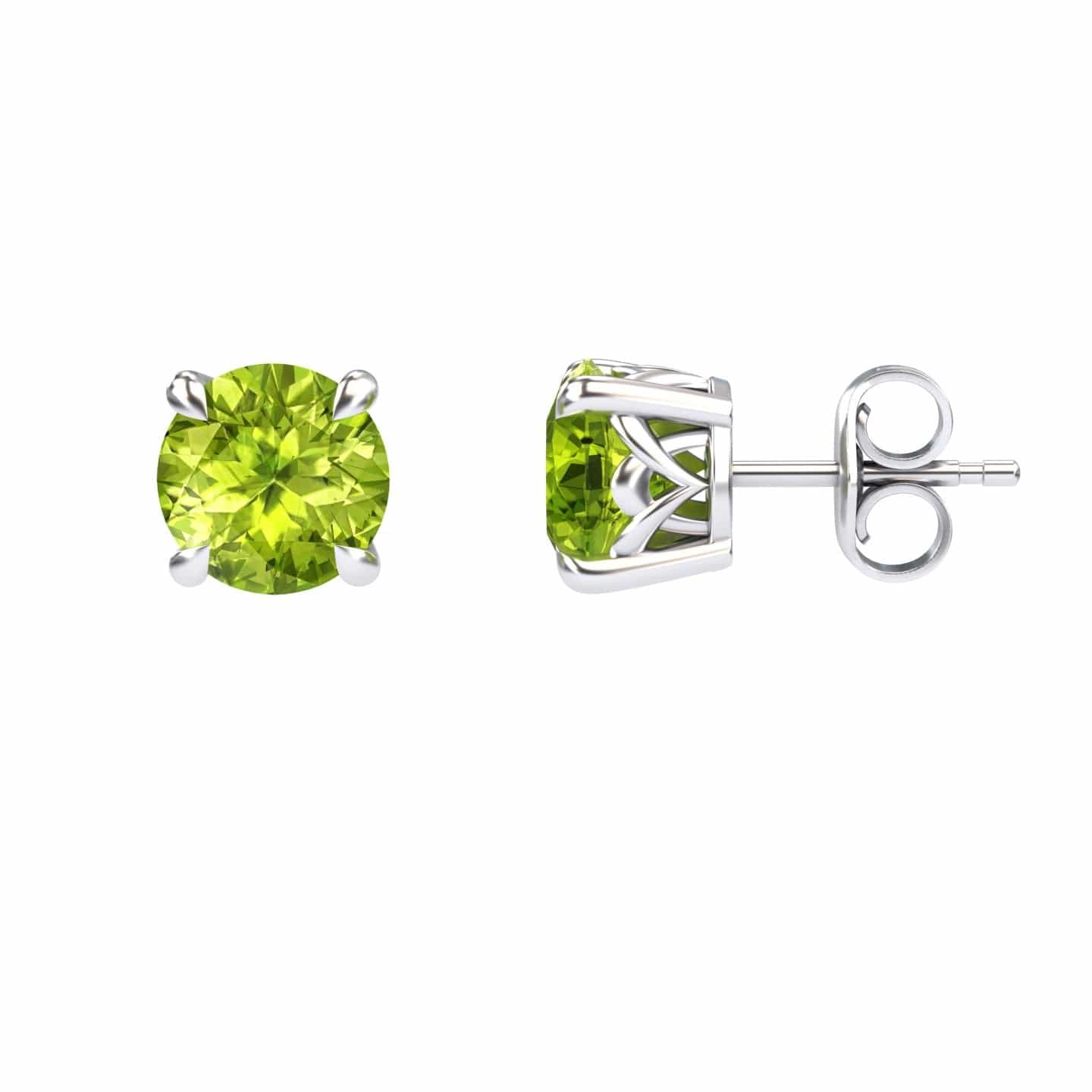 Peridot Solitaire Stud Earrings - Lucy