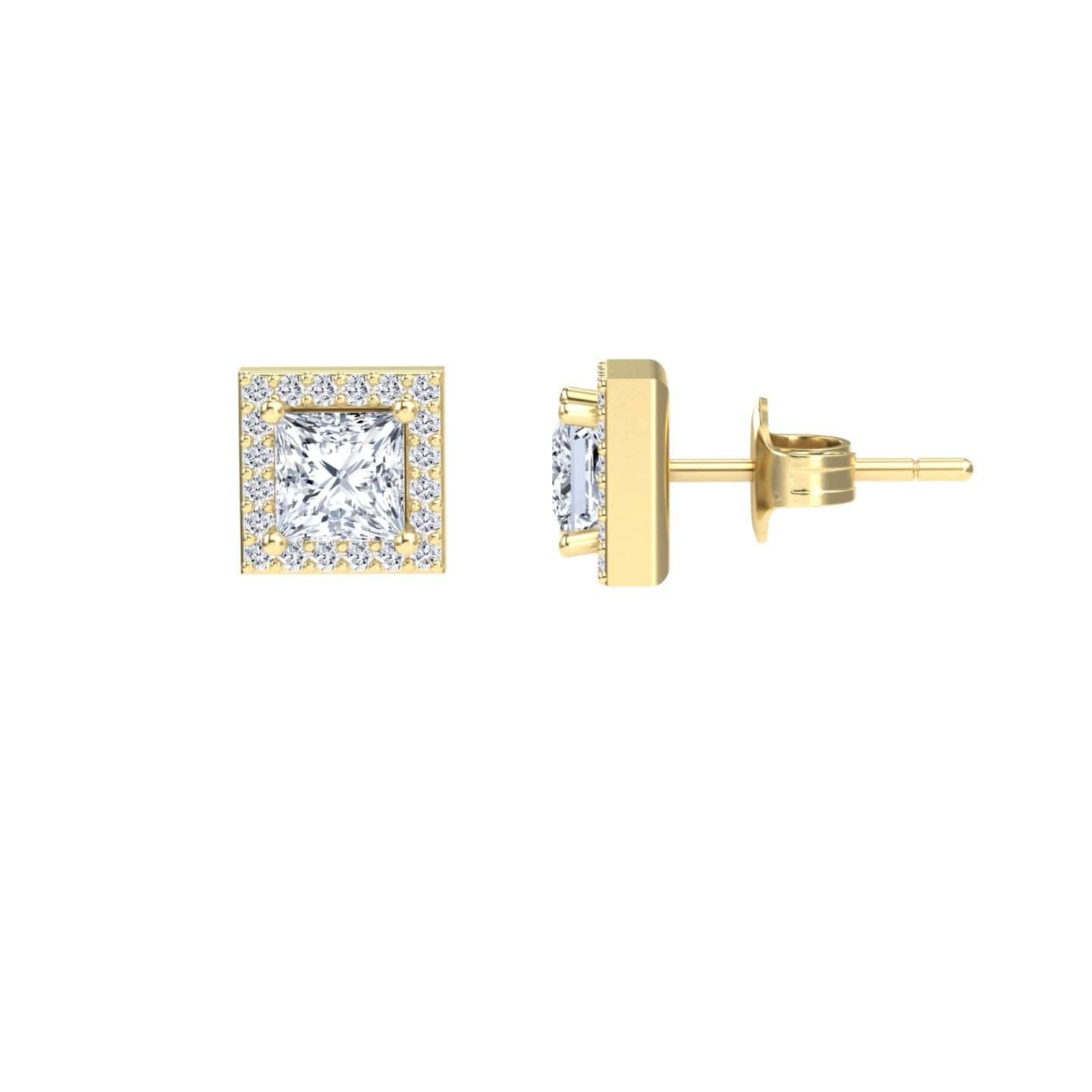 Diamond Halo Stud Earrings - Yu