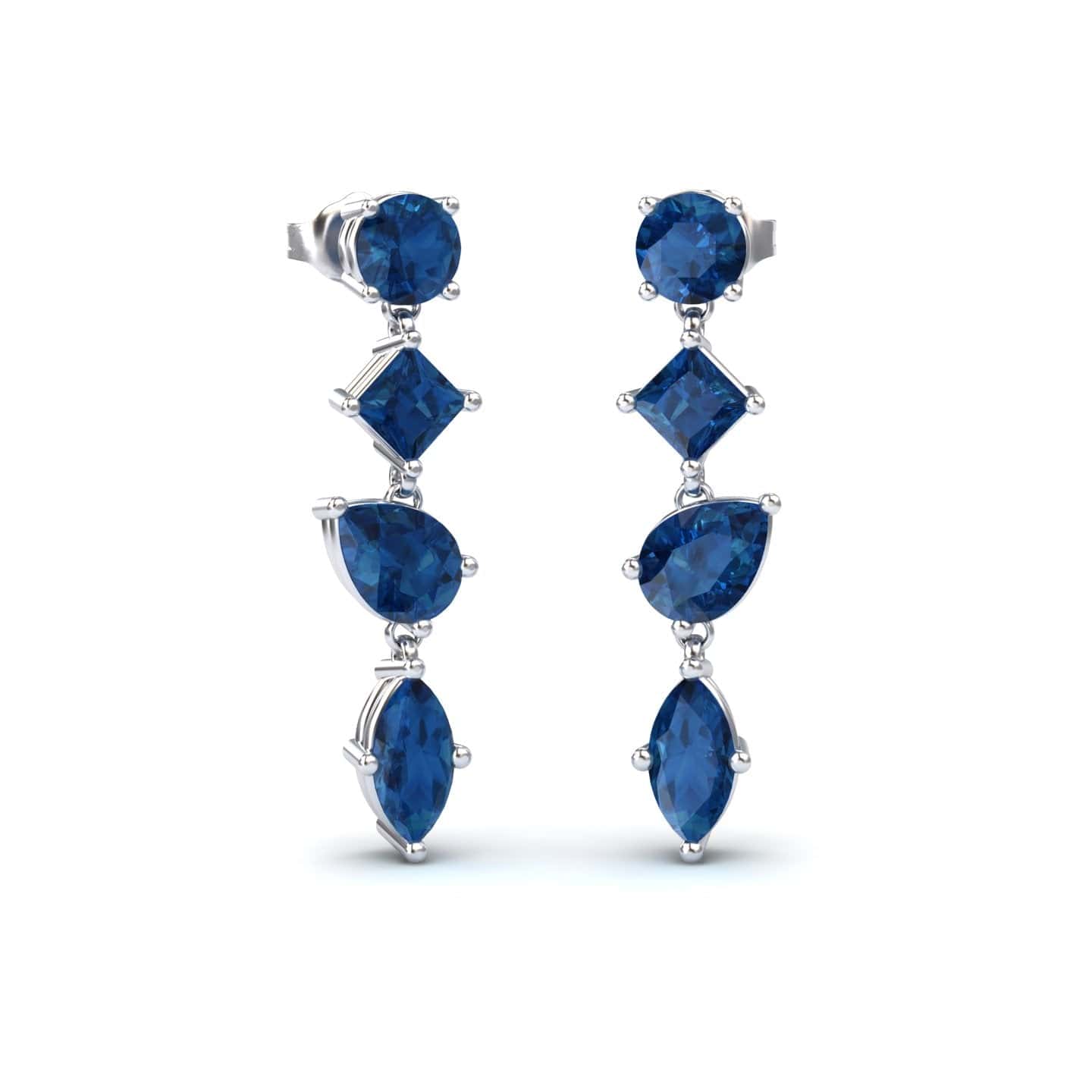 London Blue Topaz Multi-Cut Drop Earrings - Zara