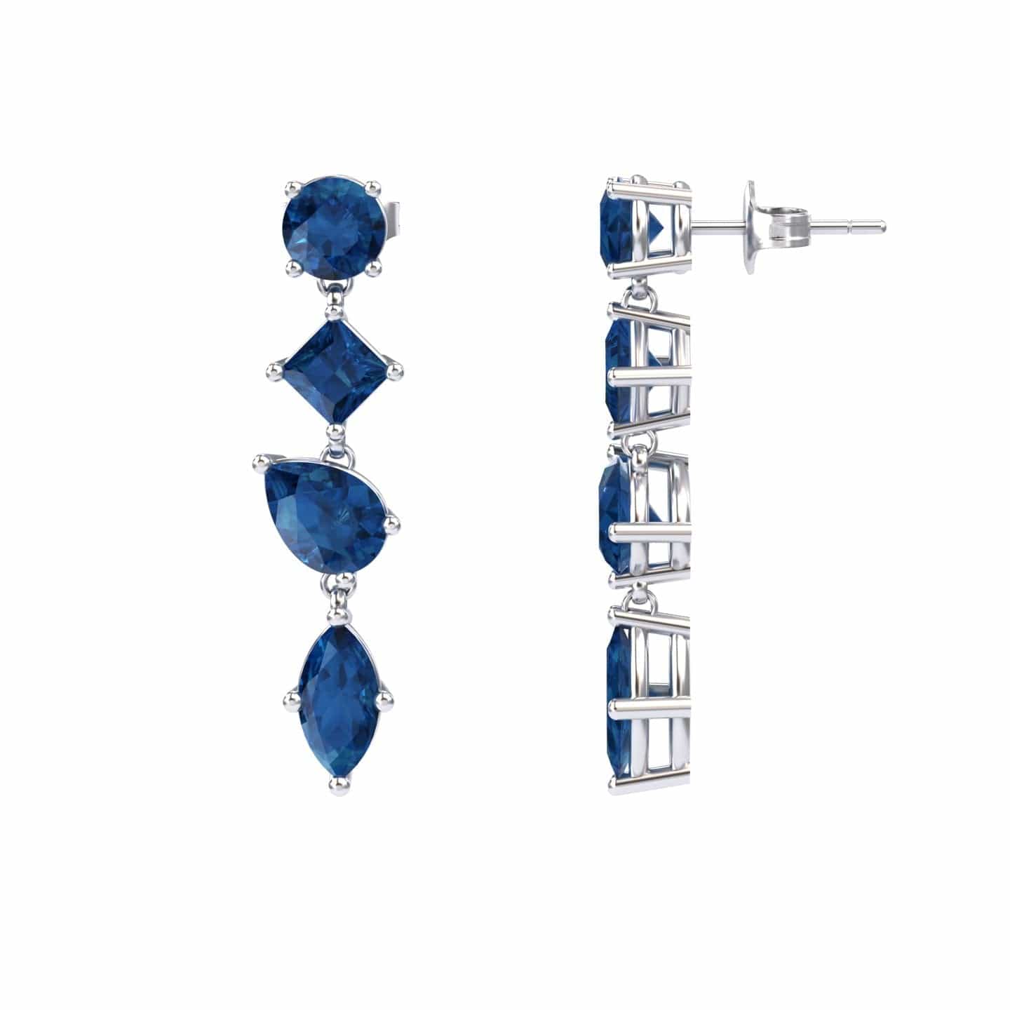 London Blue Topaz Multi-Cut Drop Earrings - Zara