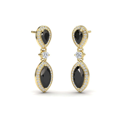 Black & White Diamond Drop Earrings