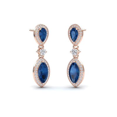 London Blue Topaz & Diamond Drop Earrings