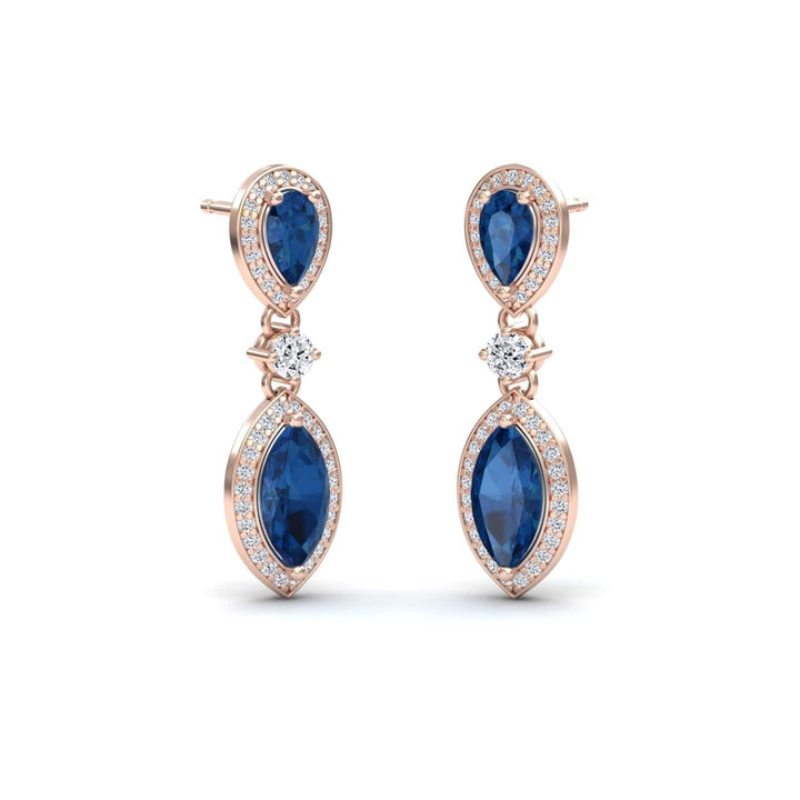 London Blue Topaz & Diamond Drop Earrings - Avni