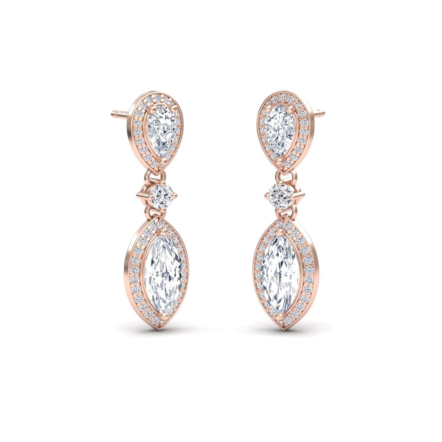 Lab Grown White Diamond Drop Earrings - Avni