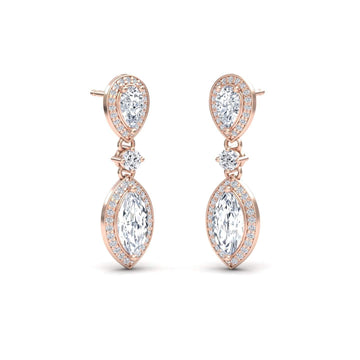 Lab Grown White Diamond Drop Earrings - Avni