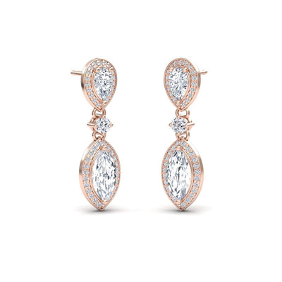 Lab Grown White Diamond Drop Earrings