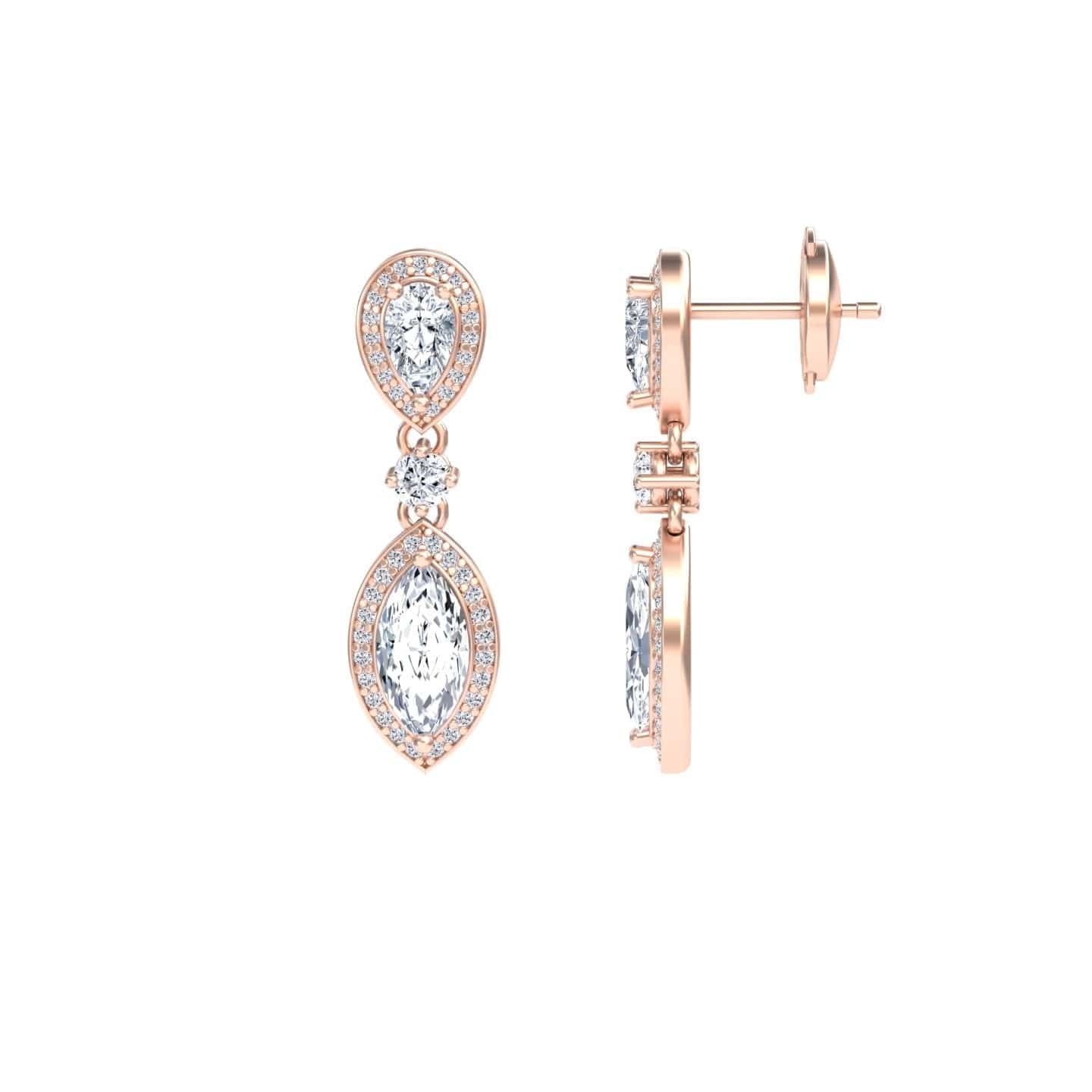 Lab Grown White Diamond Drop Earrings - Avni