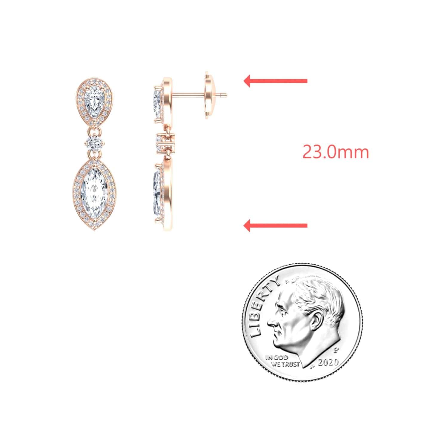 Lab Grown White Diamond Drop Earrings - Avni